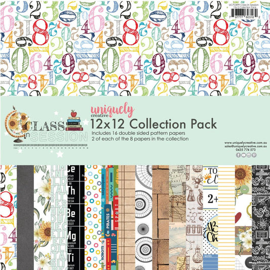 Uniquely Creative - Class in Session 12 x 12 Collection Pack (16 sheets) with Cut-a-Part Sheets and Creative Cuts - The Crafty Kiwi