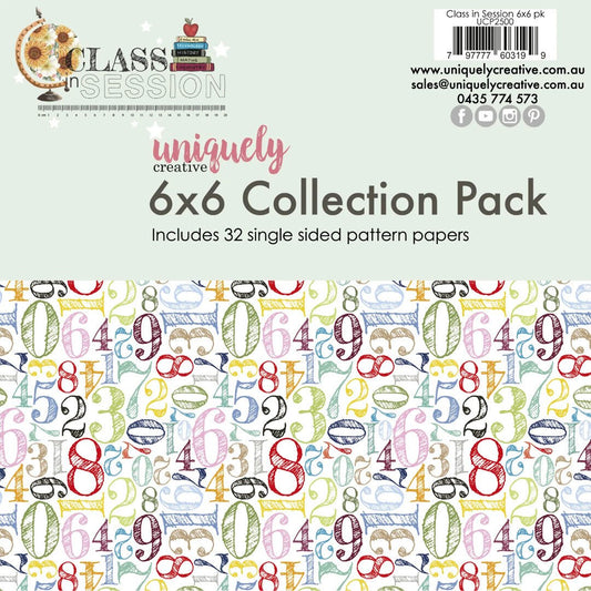 Uniquely Creative - Class in Session 6 x 6 Collection Pack (32 sheets) with Mini Cut-a-Part Sheet - The Crafty Kiwi
