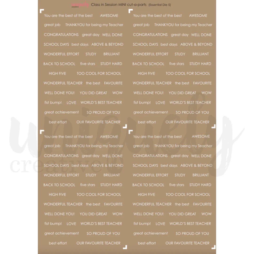 Uniquely Creative - Class in Session 6 x 6 Collection Pack (32 sheets) with Mini Cut-a-Part Sheet - The Crafty Kiwi