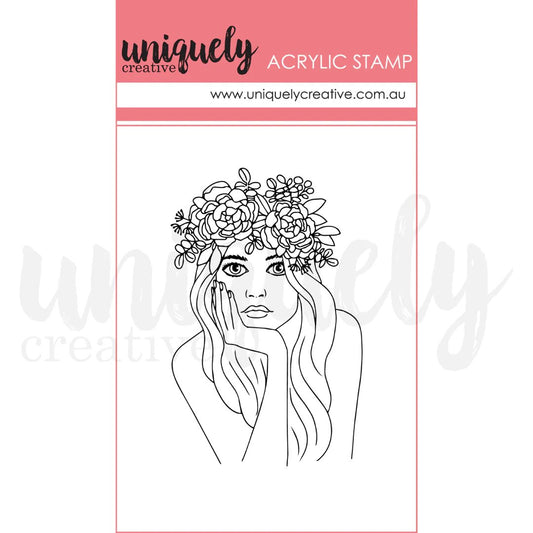 Uniquely Creative - Dahlia Mark Making Mini Stamp - Acrylic Stamp - The Crafty Kiwi