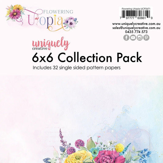 Uniquely Creative - Flowering Utopia - 6x6 Paper Pack + 2 Cut-Apart Sheets - The Crafty Kiwi