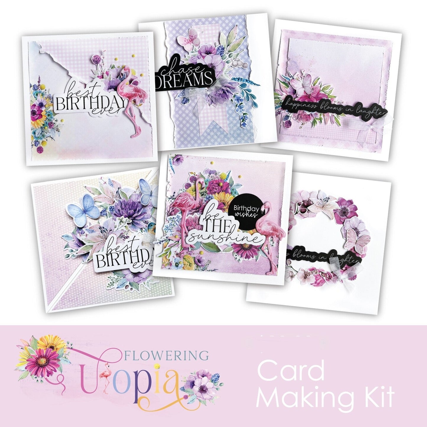 Uniquely Creative - Flowering Utopia Card Making Kit - The Crafty Kiwi