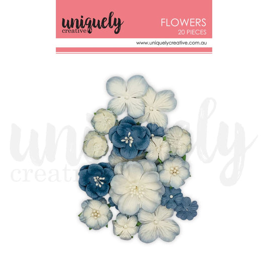 Uniquely Creative - Flowers - Dusty Blue - The Crafty Kiwi