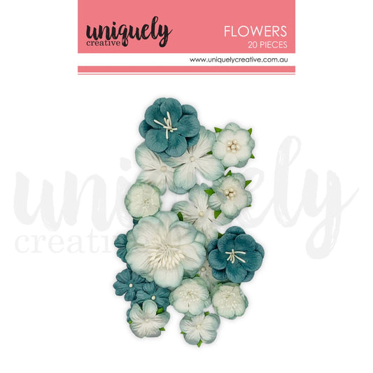Uniquely Creative - Flowers - Dusty Teal - The Crafty Kiwi