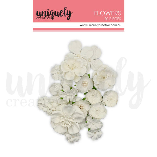 Uniquely Creative - Flowers - White - The Crafty Kiwi
