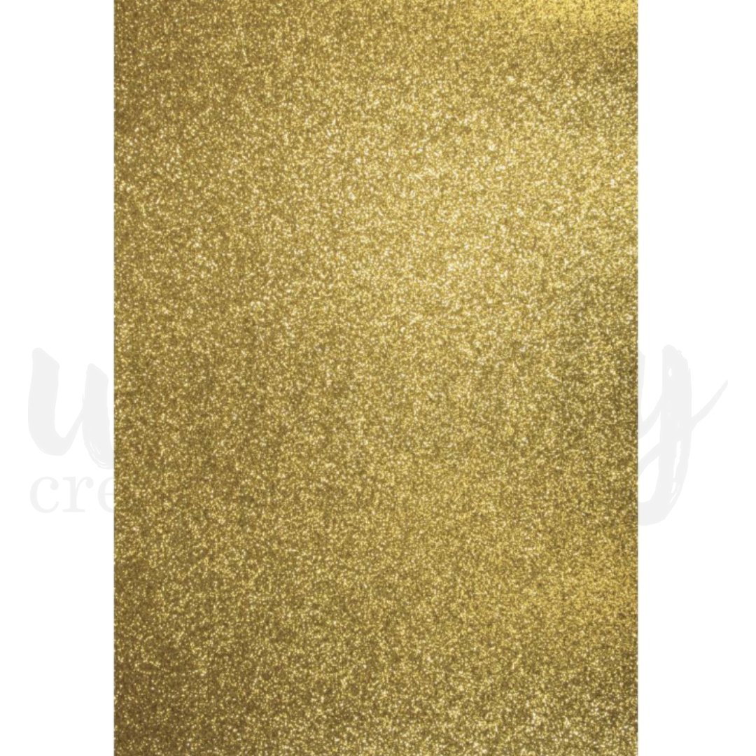 Uniquely Creative - Glitter Cardstock - Gold - A4 (single sheet) - The Crafty Kiwi