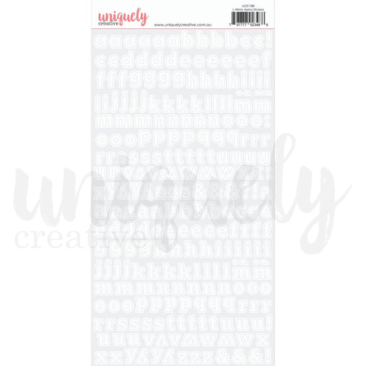 Uniquely Creative - Lower White Alpha Stickers - The Crafty Kiwi