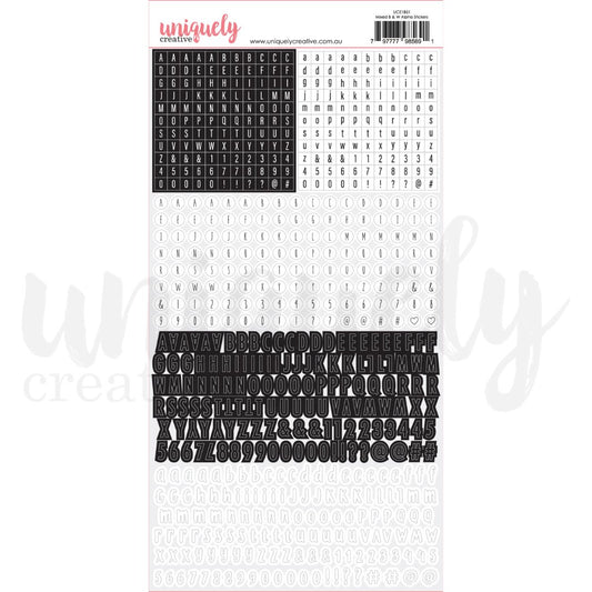 Uniquely Creative - Mixed Black & White Alpha Stickers - The Crafty Kiwi