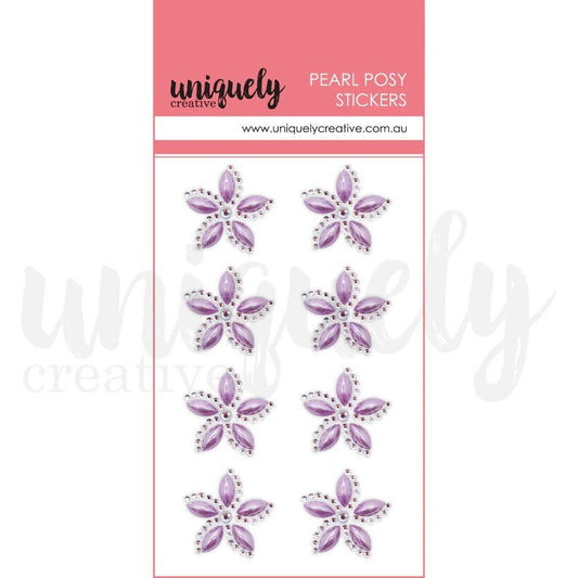Uniquely Creative - Pearl Posy Embellishments - Purple - The Crafty Kiwi