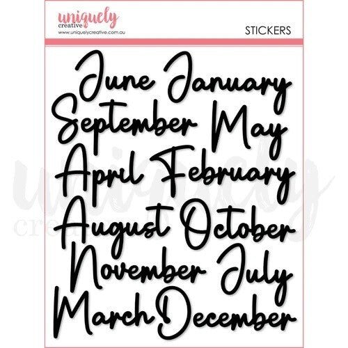 Uniquely Creative - Puffy Month Stickers - The Crafty Kiwi