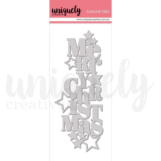 Uniquely Creative - Slim Stacked Merry Christmas Die - The Crafty Kiwi