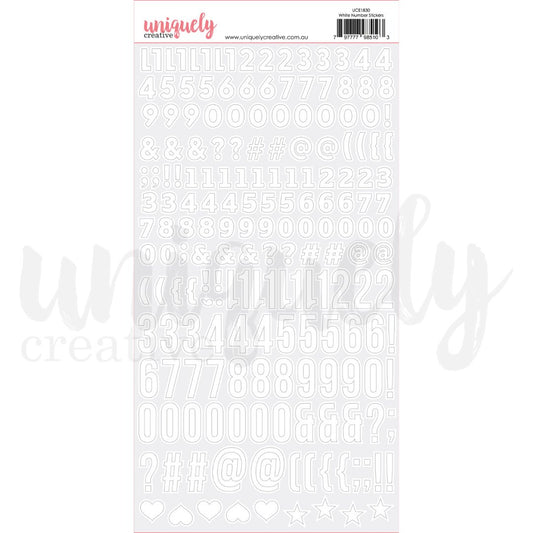 Uniquely Creative - White Number Stickers - The Crafty Kiwi