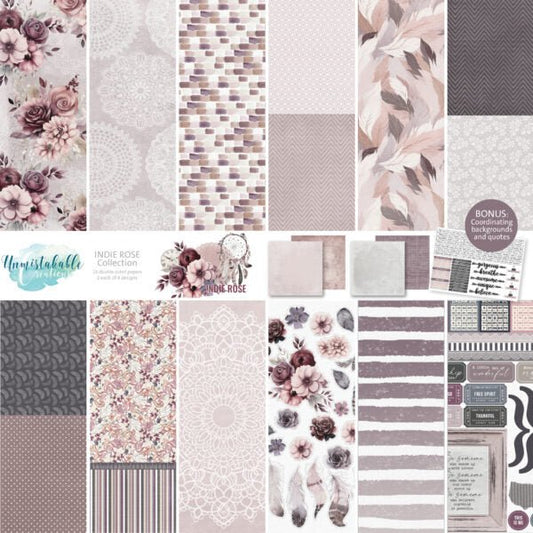 Unmistakable Creations - INDIE ROSE Collection Layout Kit - The Crafty Kiwi