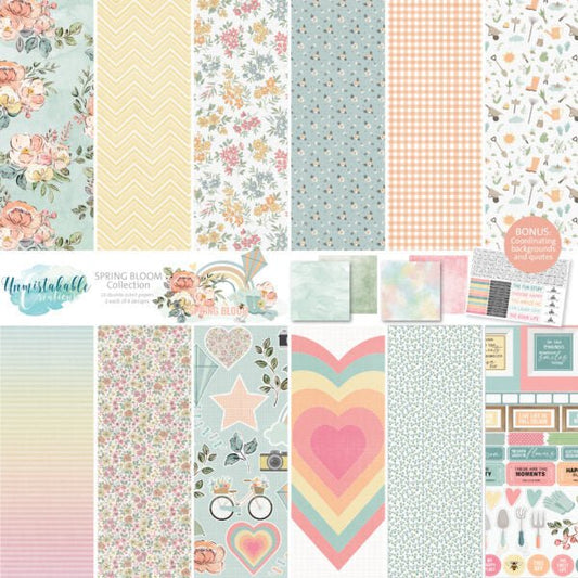 Unmistakable Creations - SPRING BLOOM Collection Layout Kit - The Crafty Kiwi