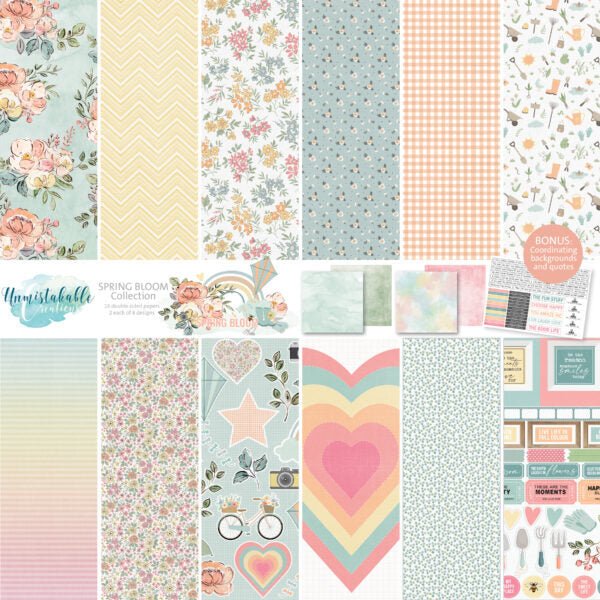 Unmistakable Creations - SPRING BLOOM Collection Layout Kit - The Crafty Kiwi