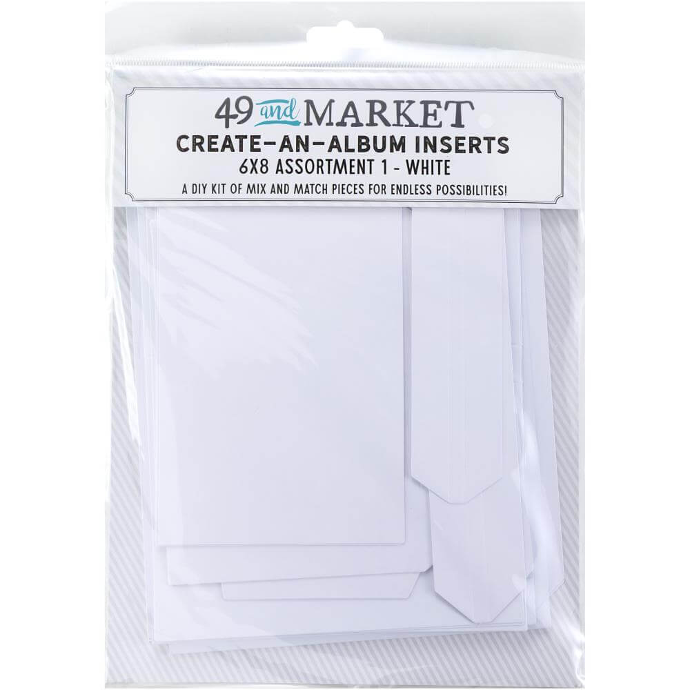 49 And Market - Create-An-Album Foundation Inserts 6x8 Assortment 1 - White