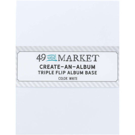 49 And Market - Create-An-Album Triple Flip Album Base - White