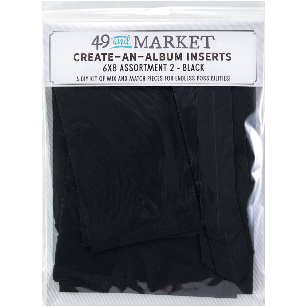 49 And Market - Create-An-Album Foundation Inserts 6x8 Assortment 2 - Black