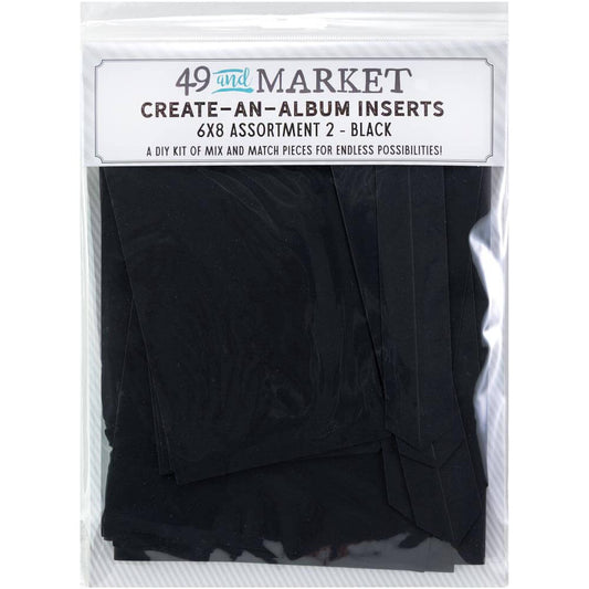 49 And Market - Create-An-Album Foundation Inserts 6x8 Assortment 2 - Black