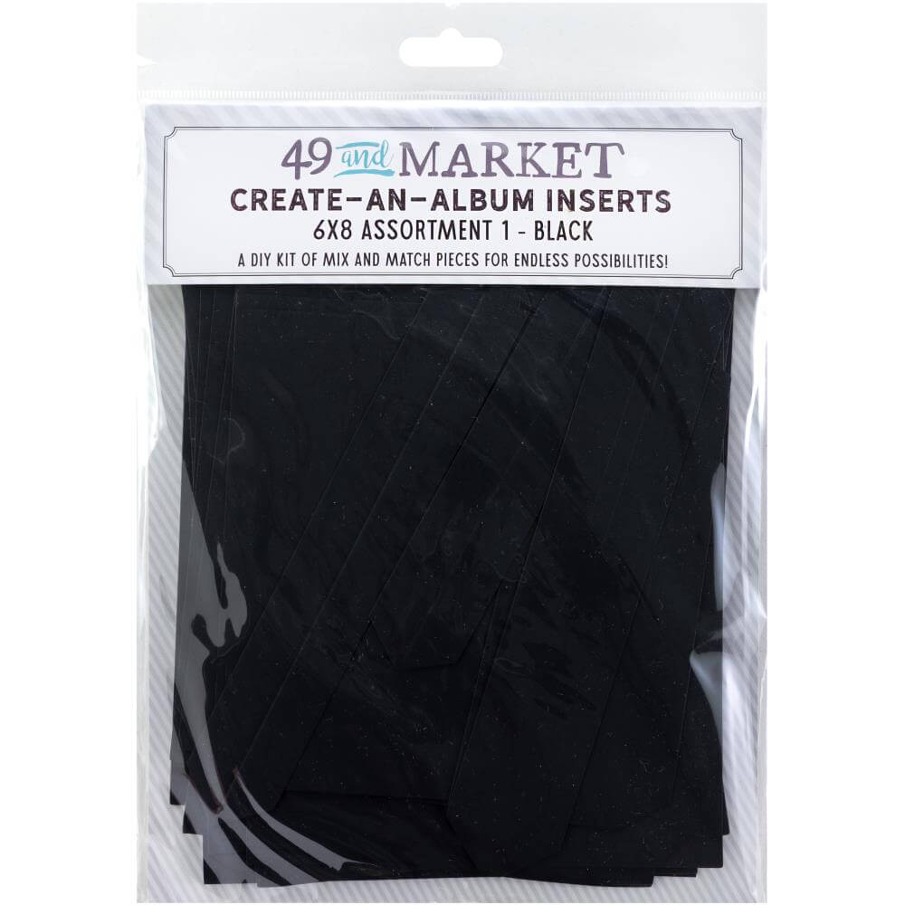 49 and Market - Create-An-Album Foundation Inserts 6x8 Assortment 1 - Black