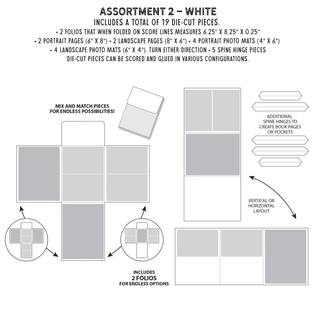 49 And Market - Create-An-Album Foundation Inserts 6x8 Assortment 2 - White