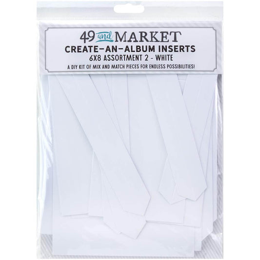 49 And Market - Create-An-Album Foundation Inserts 6x8 Assortment 2 - White