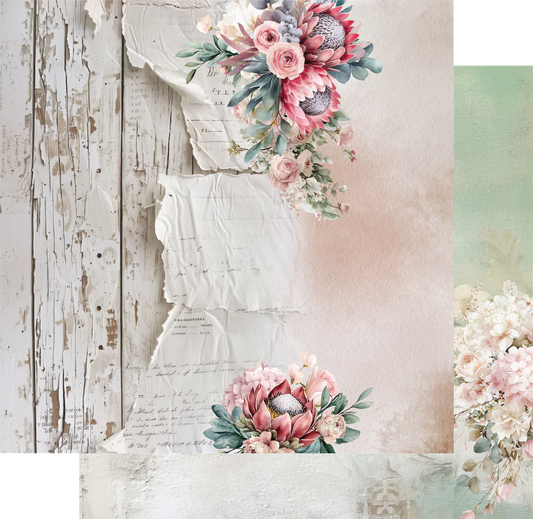 Uniquely Creative - 12x12 Banksia Paper (1/sheet) Paperbark Blooms