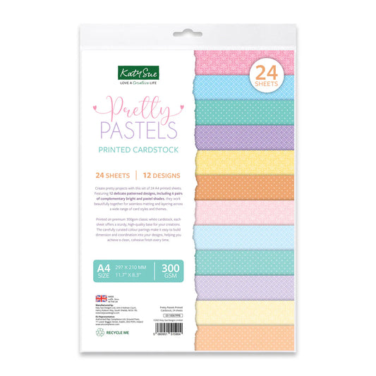 Katy Sue - Pretty Pastels Printed Cardstock (12/sheets)