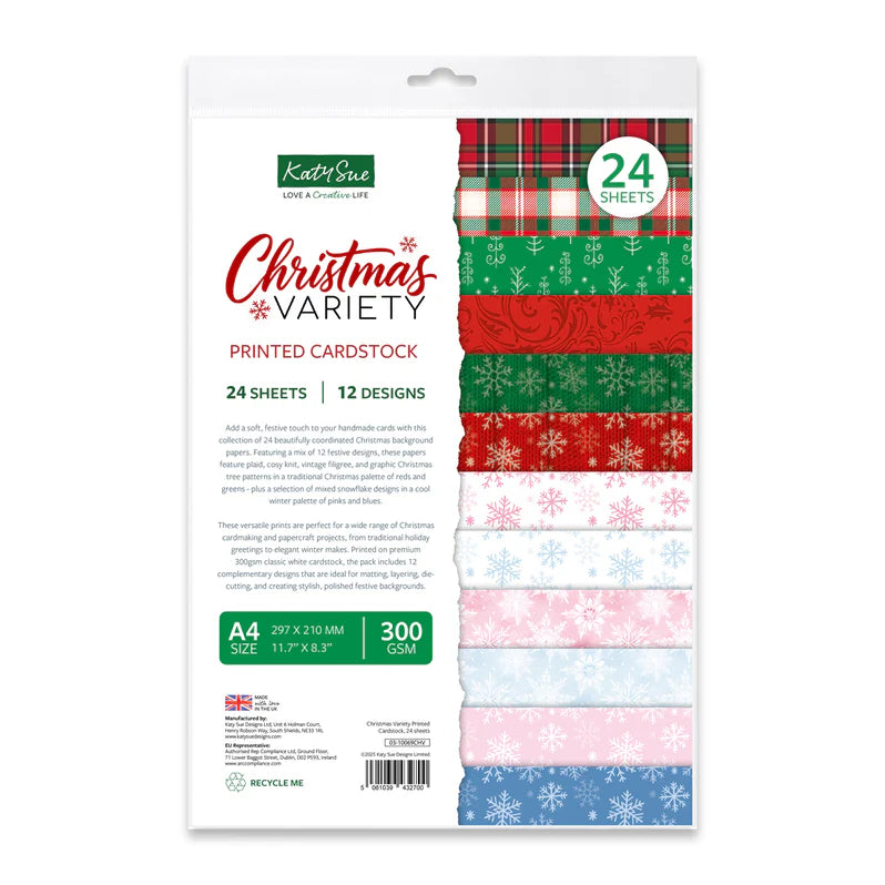 Katy Sue - Christmas Variety Printed Cardstock (12/sheets)