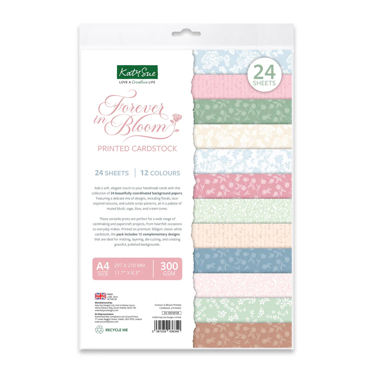 Katy Sue - Forever in Bloom Printed Cardstock (12/sheets)