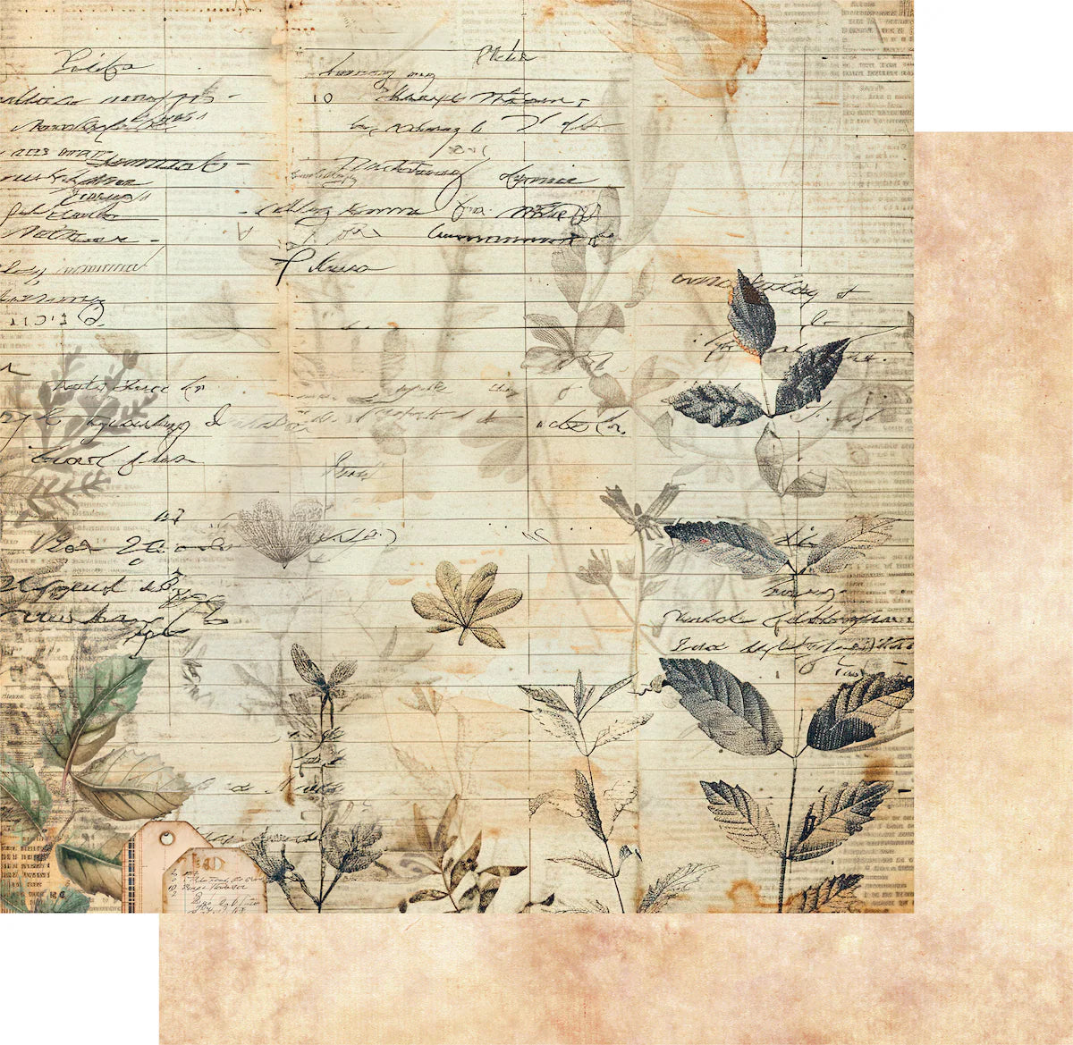 Uniquely Creative - 12x12 Botanical Ledger Paper (1/sheet) - Advent 2025