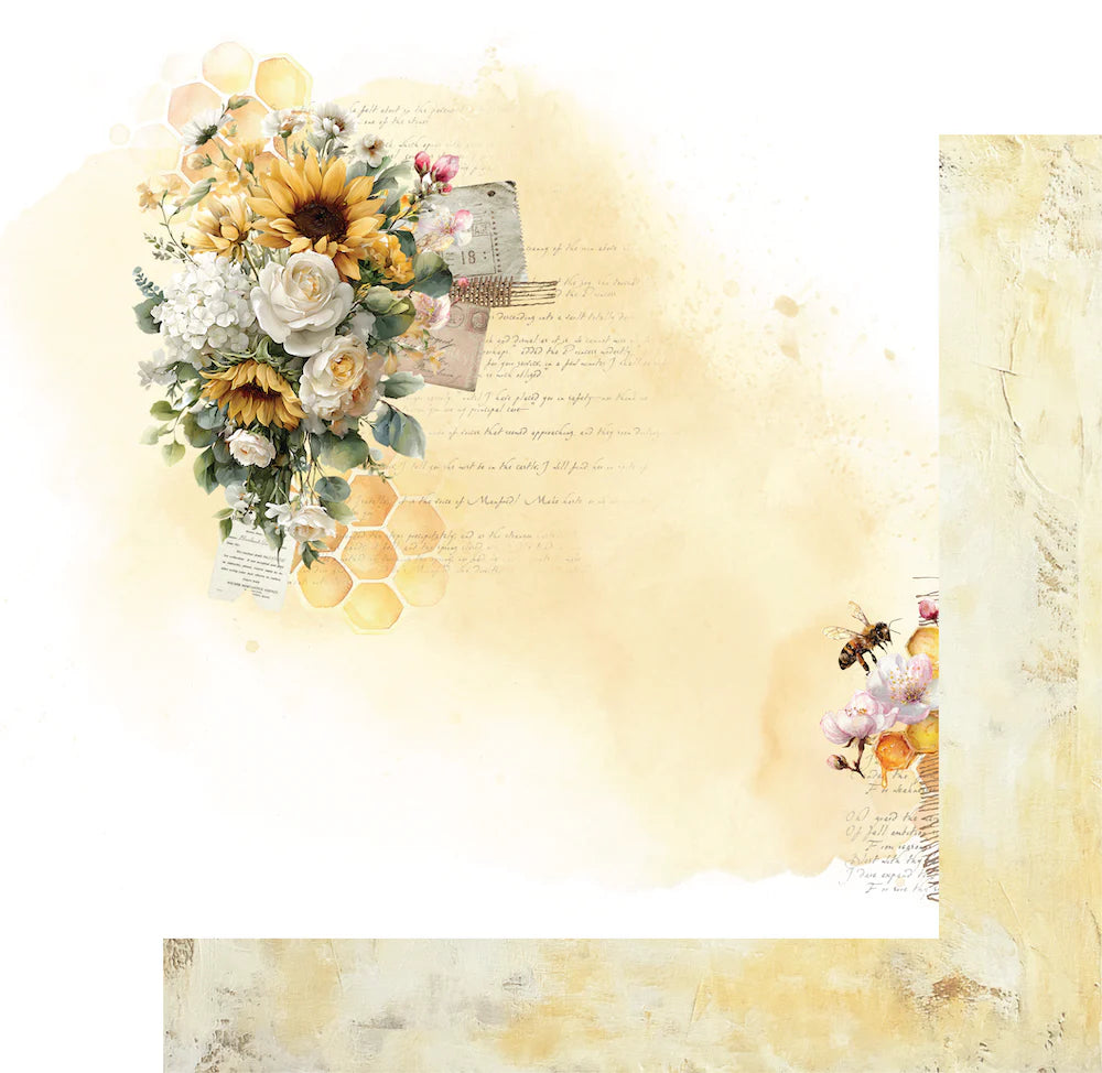 Uniquely Creative - Sweet as Honey - 12x12 Honeycomb Paper (1/sheet)