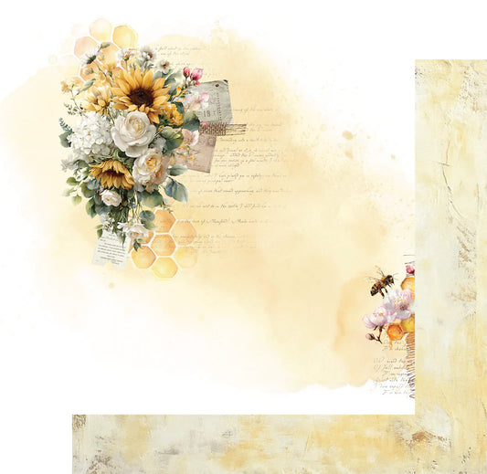 Uniquely Creative - Sweet as Honey - 12x12 Honeycomb Paper (1/sheet)