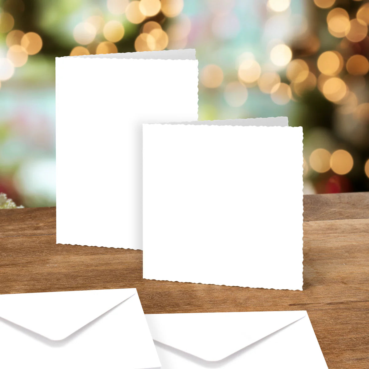 Katy Sue - White Deckle Edged Cards & Envelopes (6/pack) Mixed Sizes