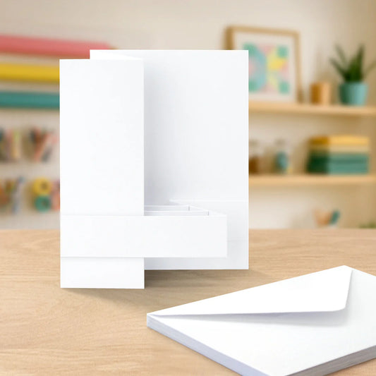 Katy Sue - White 5x7 Side Pop Up Cards & Envelopes 127x178mm (6/pack)