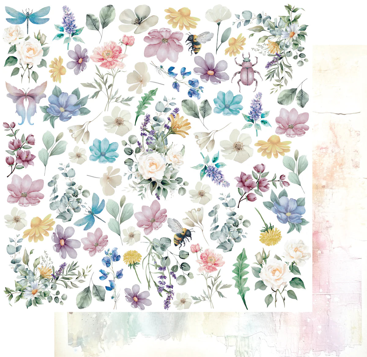 Uniquely Creative -  12x12 Pretty Pollinators Paper (1/sheet) - Advent 2025