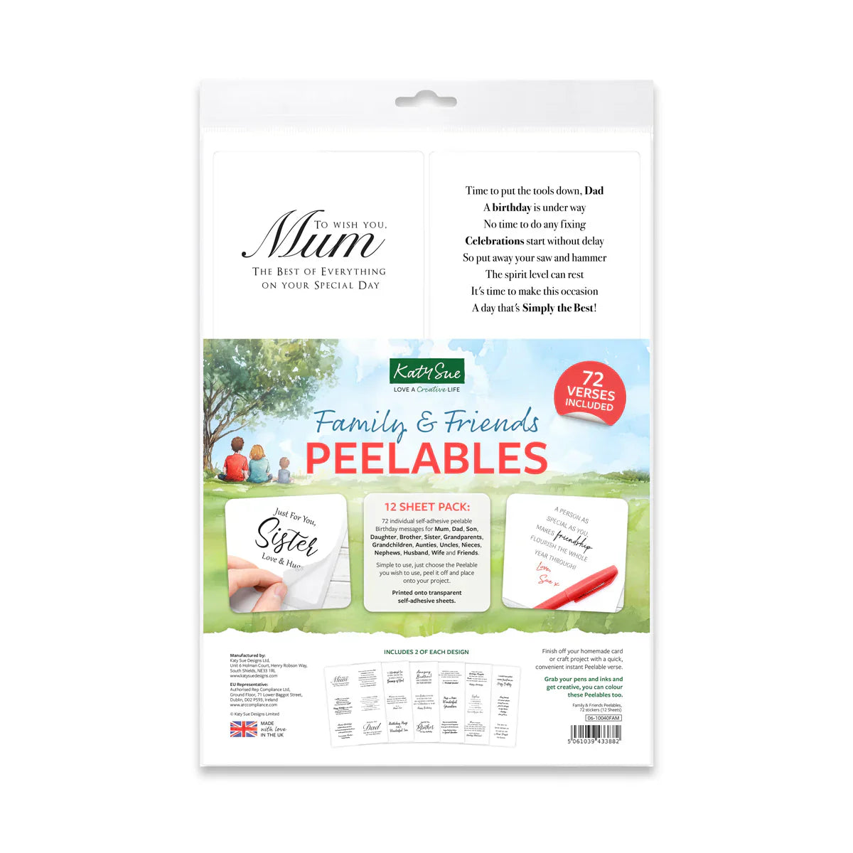 Katy Sue - Family & Friends Peelables (72/pack)