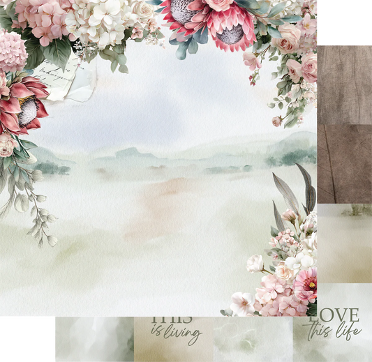 Uniquely Creative - 12x12 Folded Stories Paper (1/sheet) Paperbark Blooms