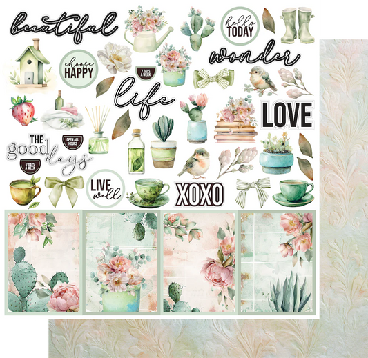 Uniquely Creative - Tea & Tranquility - 12x12 Afternoon Breeze Paper (1/sheet)