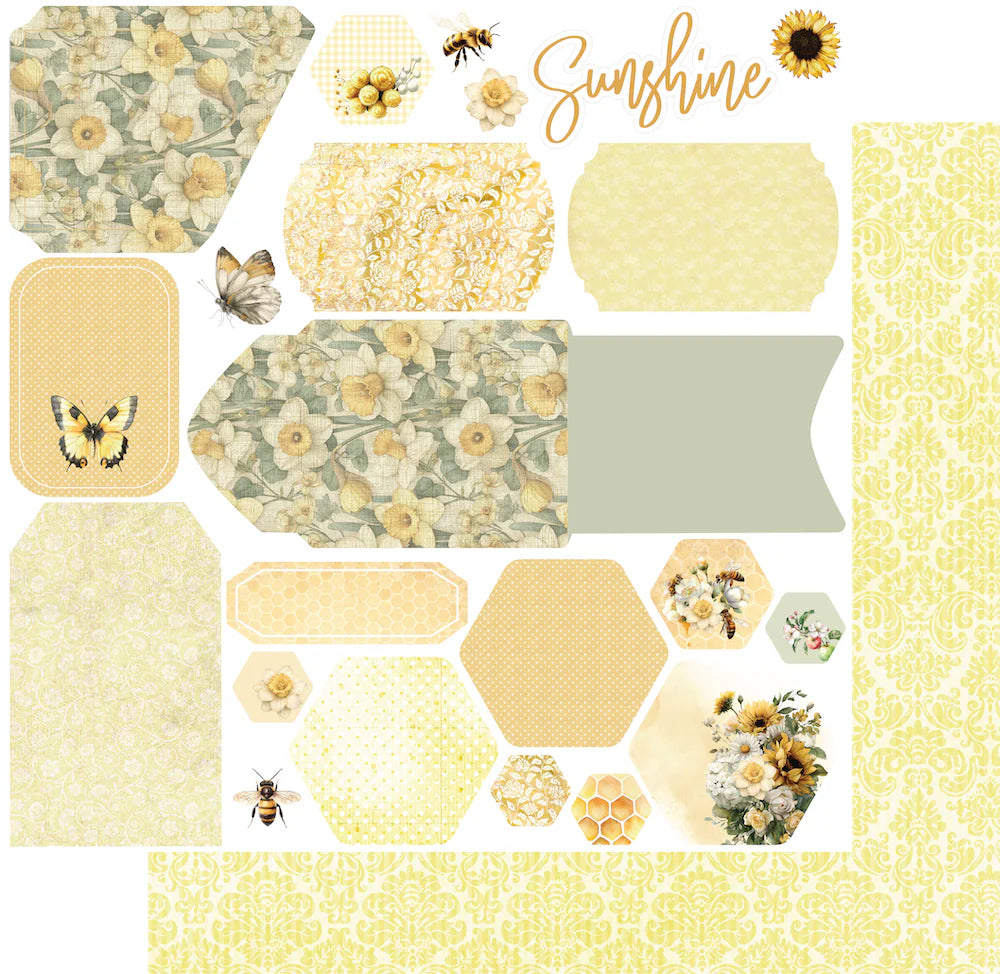 Uniquely Creative - Sweet as Honey - 12x12 Picked Flowers Paper (1/sheet)