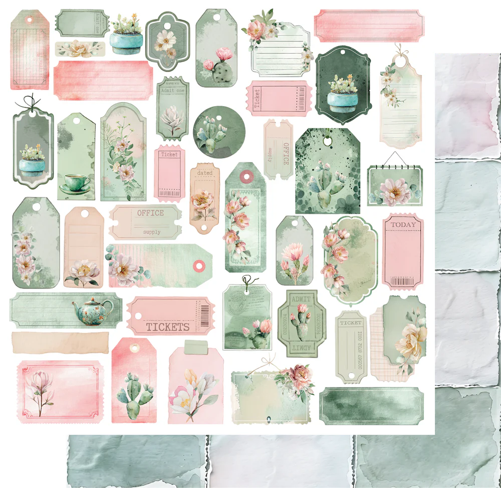 Uniquely Creative - Tea & Tranquility - 12x12 Garden Sanctuary Paper (1/sheet)
