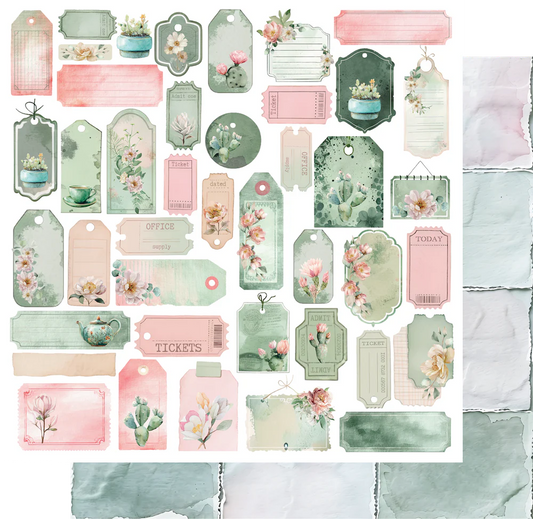 Uniquely Creative - Tea & Tranquility - 12x12 Garden Sanctuary Paper (1/sheet)