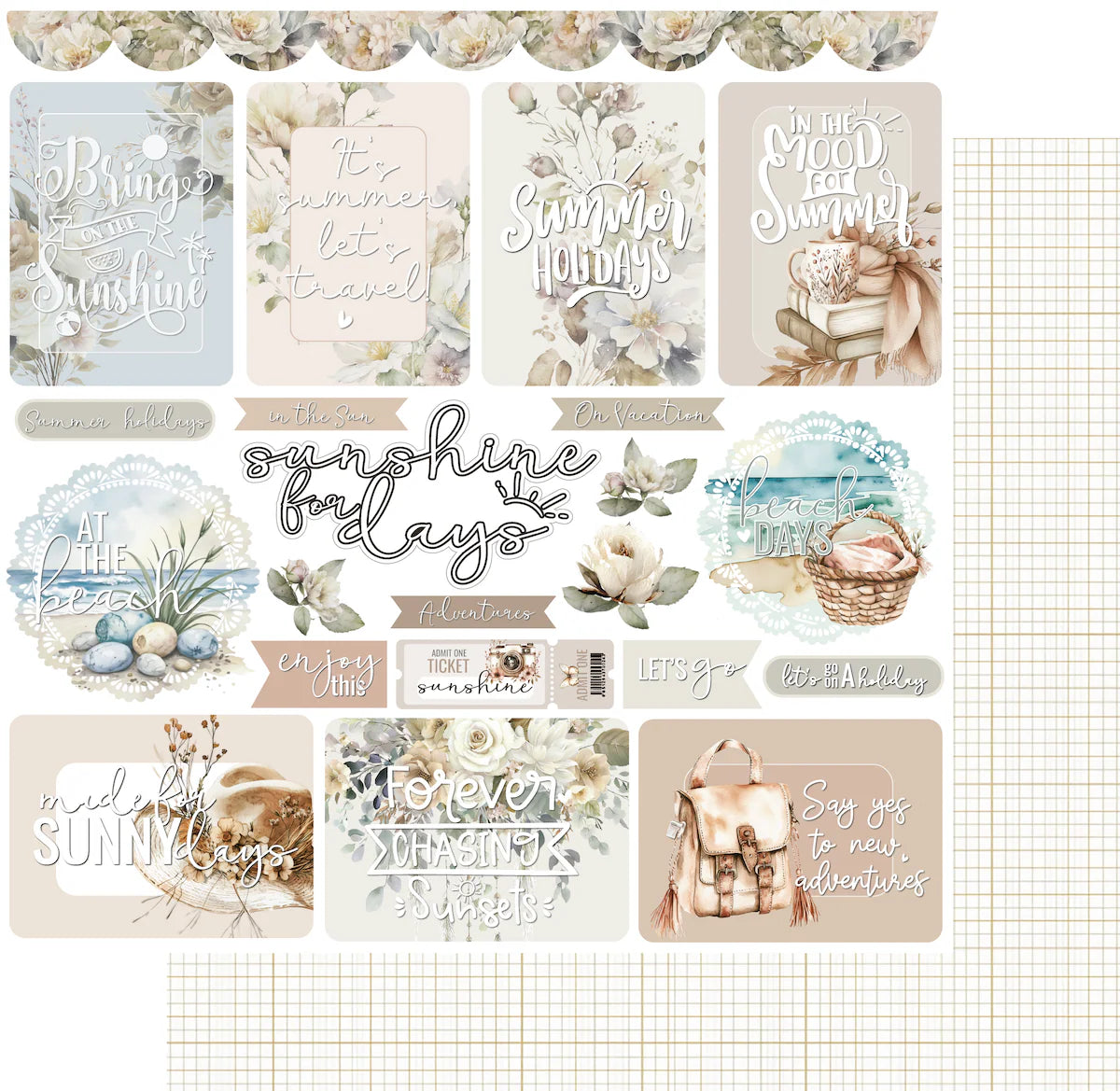 Uniquely Creative -  12x12 Sunshine for Days Paper (1/sheet) (Bohemian Escape)