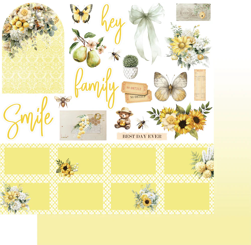Uniquely Creative - Sweet as Honey - 12x12 The Sweet Life Paper (1/sheet)