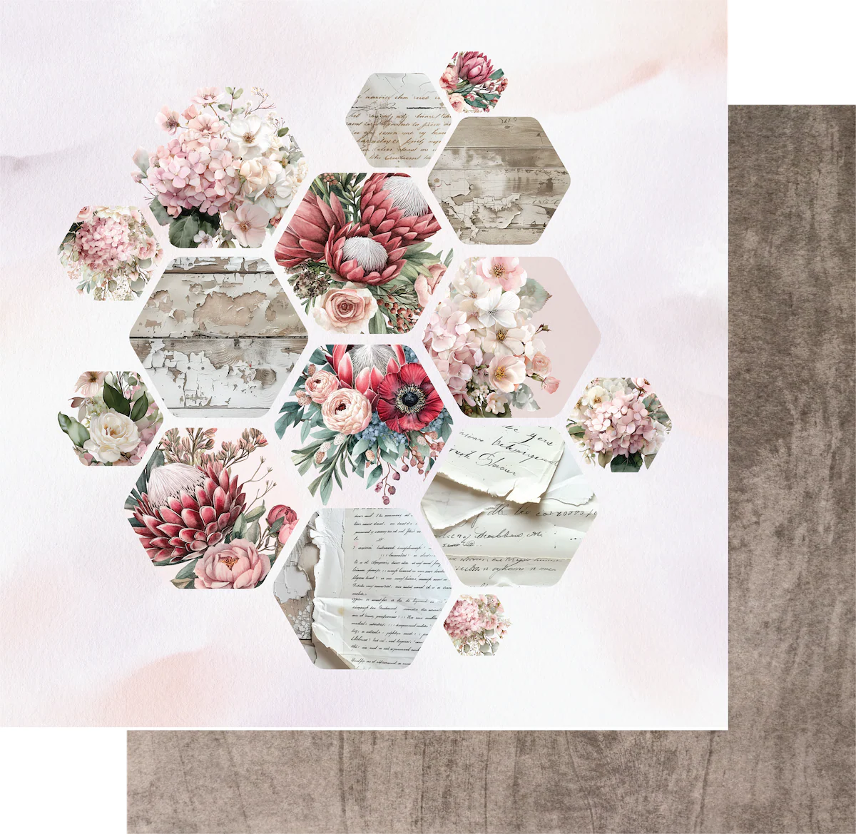 Uniquely Creative - 12x12 Cut Florals Paper (1/sheet) Paperbark Blooms