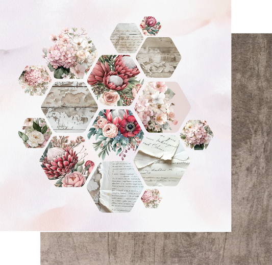 Uniquely Creative - 12x12 Cut Florals Paper (1/sheet) Paperbark Blooms