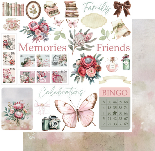 Uniquely Creative - 12x12 Open Dreams Paper (1/sheet) Paperbark Blooms