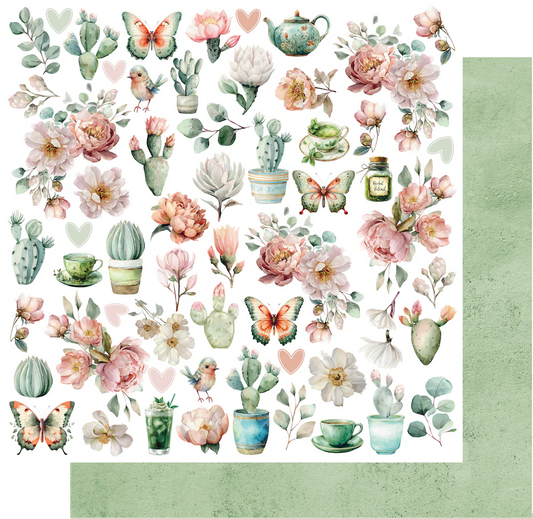 Uniquely Creative - Tea & Tranquility - 12x12 Beautiful Rituals Paper (1/sheet)