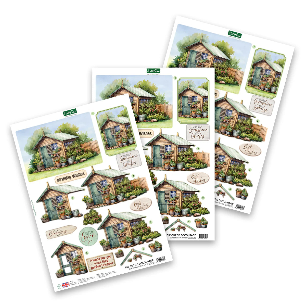 Katy Sue - 3D Die Cut Decoupage - Garden Room Retreat - (1/sheet)