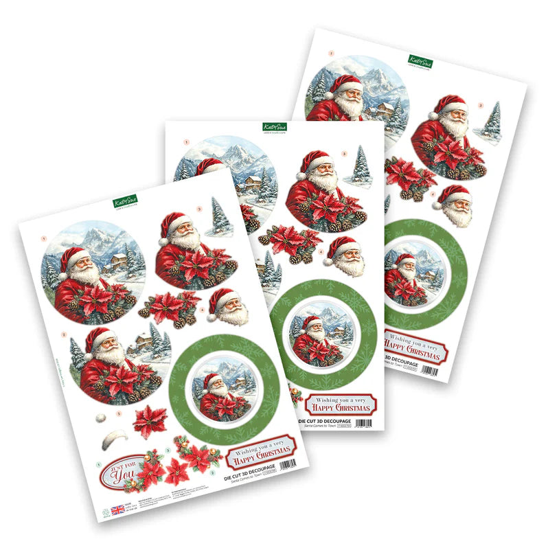 Katy Sue - Die Cut Decoupage – Santa Comes to Town (1/sheet))